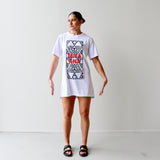 Tee Dress, White - Taiea ana (You got swag)