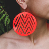 Earrings STATEMENT, Vibrant Red - Mana