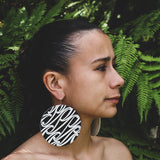 Earrings STATEMENT, Black n White - Puhoro