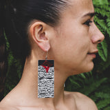 Earrings STATEMENT, Black n white - Papatūānuku and Te Ao Marama