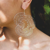 Earrings STATEMENT, Clear Glitter - Auahatanga