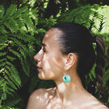 Earrings Green, Ngā Manu - Kahu circle