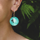 Earrings Green, Ngā Manu - Kahu circle