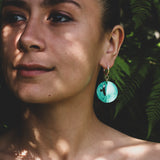 Earrings Green, Ngā Manu - Kahu circle