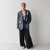 Tāwharau Collection _ Rawe KOTI (Blazer) - Navy Blue #7