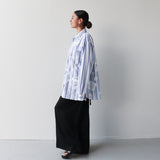 Tāwharau Collection _ Rawe HĀTE (shirt) - Blue and Navy Stripe #29