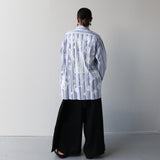 Tāwharau Collection _ Rawe HĀTE (shirt) - Blue and Navy Stripe #29