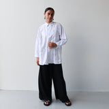 Tāwharau Collection _ Rawe HĀTE (Shirt) - White with Grey Stripe #27